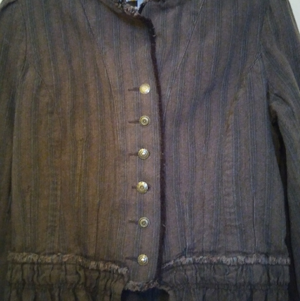 Urban Outfitters Military Ruffles Jacket Coat M - Picture 3 of 4